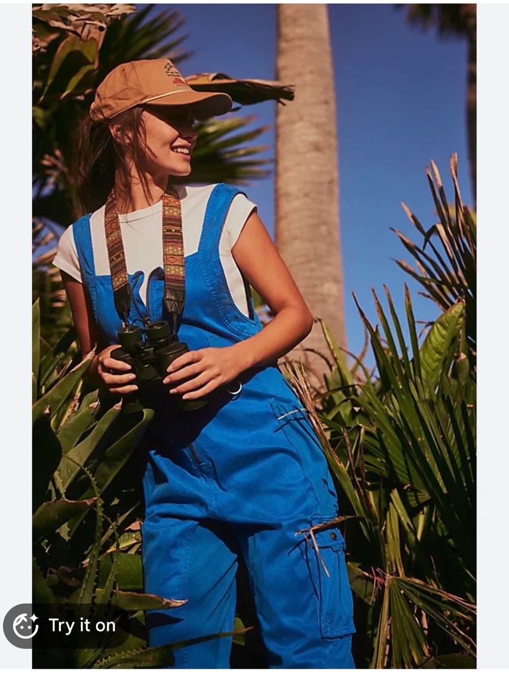 Fast Track Onesie by Free People Royal Blue Cargo Jumpsuit